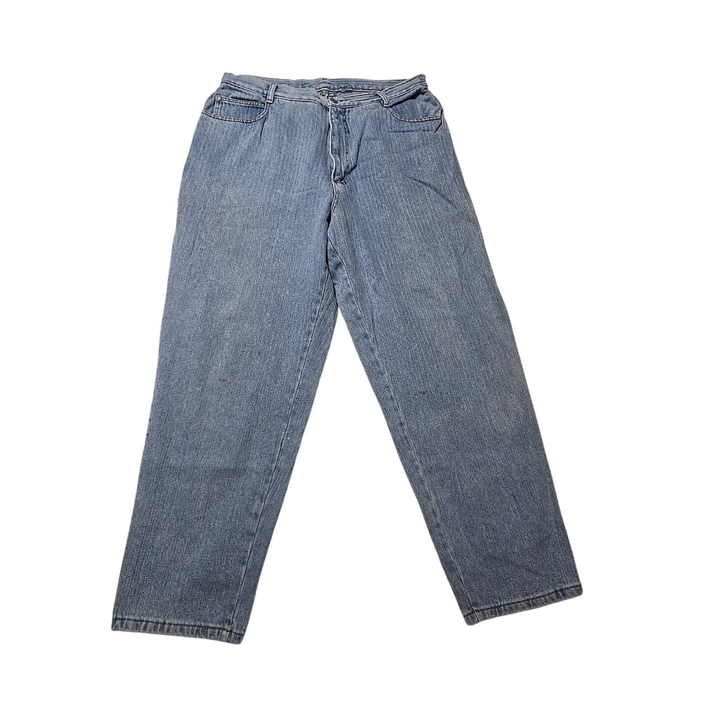 Vintage PS GITANO Herringbone High Rise Tapered‎ Denim Blue Mom Jeans 34x29